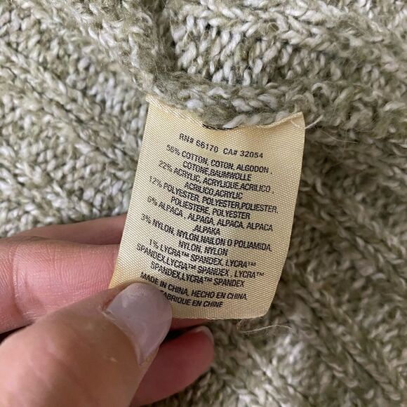 Angel of the North Womens Green/White Dolman Sleeve Open Cardigan Sweater - Picture 8 of 8